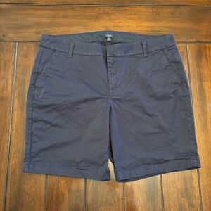 J. Crew Navy Blue Women's Cotton Chino Shorts Size 16